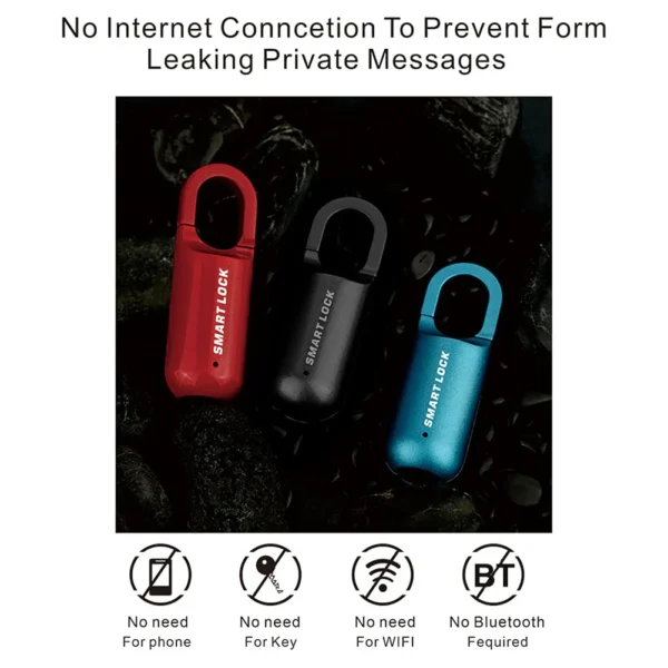 Mini Fingerprint Padlock ( Red Colour) - Image 5